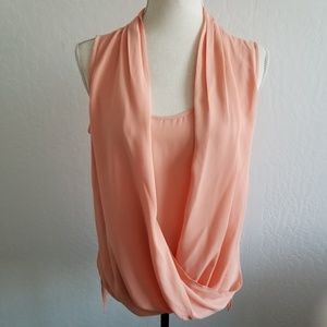 Vince Camuto wrap front shirttail blouse